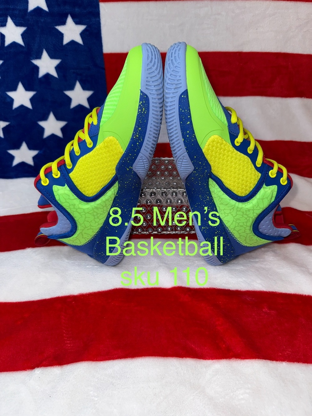 And1 Gecko Green, Skydiver & Chinese Red, Men's 8.5 Athletic Basketball Shoes
